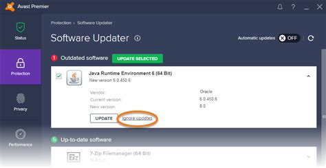 PROTECT reporting outdated version .